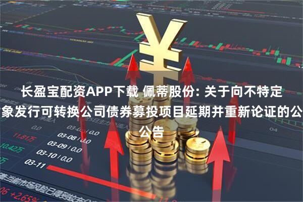 长盈宝配资APP下载 佩蒂股份: 关于向不特定对象发行可转换公司债券募投项目延期并重新论证的公告